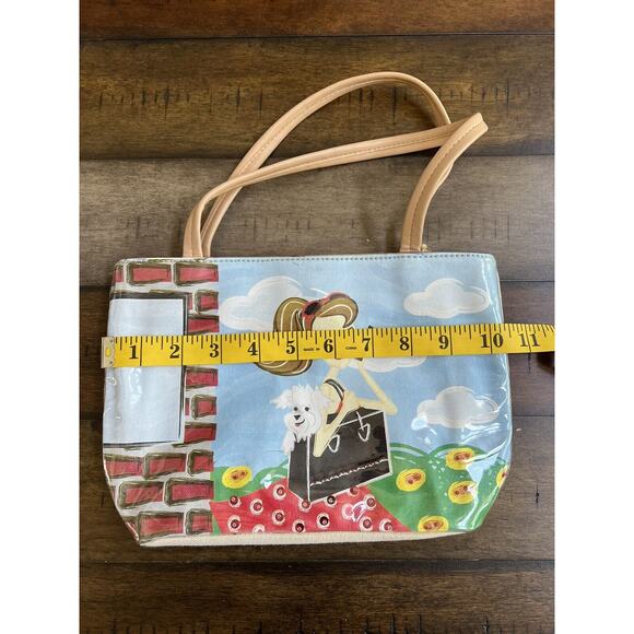 Rolfs Canvas girl dog in a bag Embellished Bag Purse By Rolfs leather straps - Picture 5 of 7